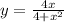 y = \frac{4x}{4 + {x}^{2} } \\