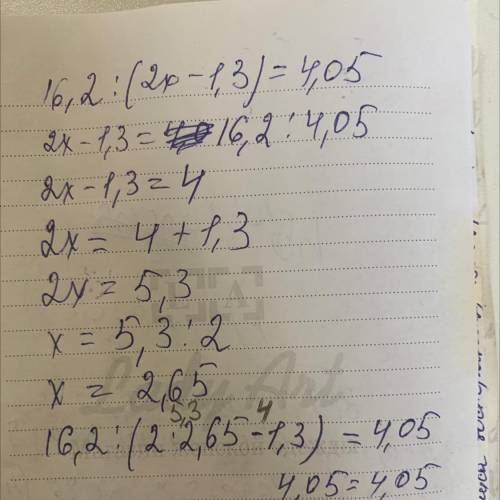 Решите уравнение: 16,2 : (2х сор по математике​