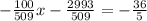 - \frac{100}{509} x - \frac{2993}{509} = - \frac{36}{5}