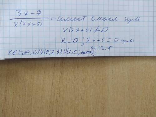 1. Найдите допустимые значения переменной в выражении: 3х−7/х(2х+5) ​
