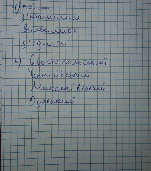 1.добери до поданих слів споріднені які пишуться з опостофом поїв юрмляться виявилося єднатися 2.утв