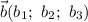 \vec{b}(b_{1}; ~ b_{2}; ~ b_{3})