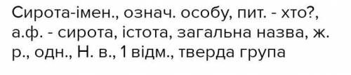 Розібрати іменника як частину мови слово сирота