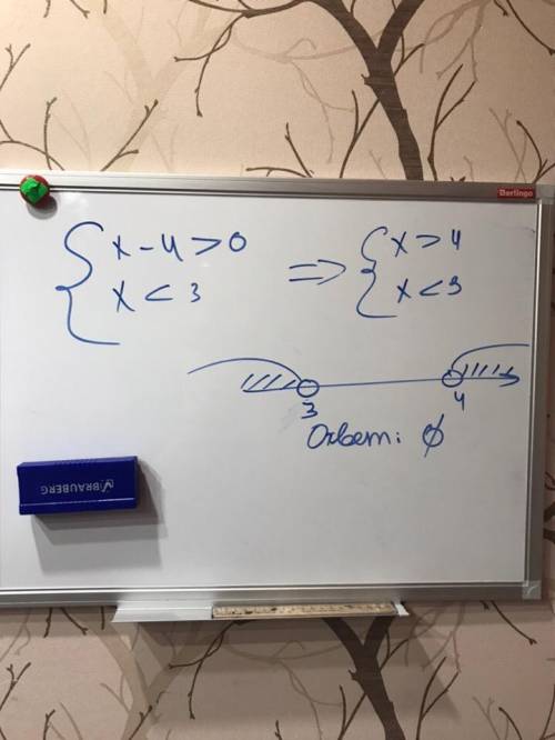 Решите систему неравенствx-4＞0x＜3​с решением