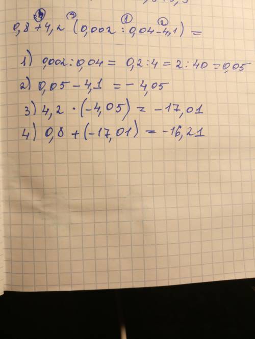 0,8+4,2(0,002: 0,04-4,1)объясните по действиям! ​