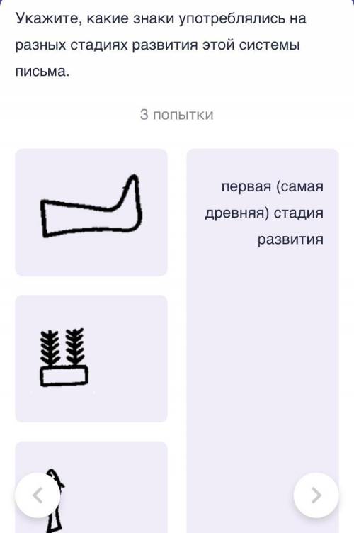 Укажите, какие знаки употреблялись на разных стадиях развития этой системы письма.