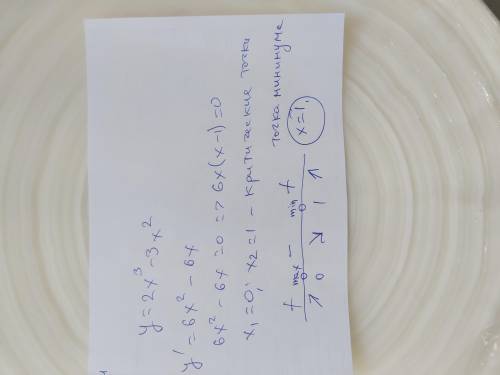 Найдите абсциссу (x) точки минимума функции y=2x^3-3x^2