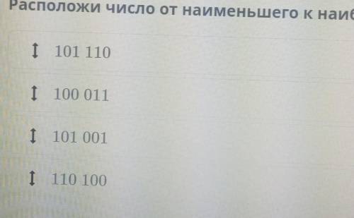 Расположи число от наименьшего к наибольшему​