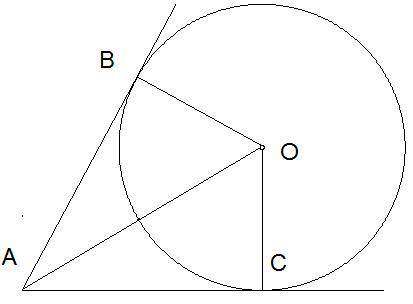 Дано: ∢ CAO = 31°. Вычисли: ∢ OBA = °; ∢ AOC = °.