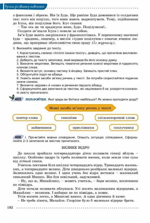 Прочитайте текст вправи 404 (с.181), доберіть до тексту заголовок, запишіть простий план тексту. 2 п