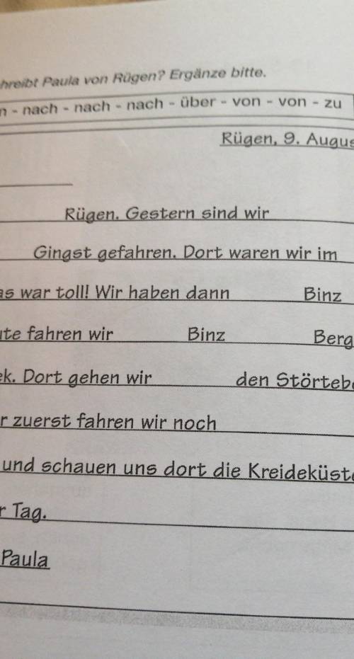 Rügen, 9. August Liebe Karla,wir sind jetztRügen. Gestern sind wirStralsundGingst gefahren. Dort war
