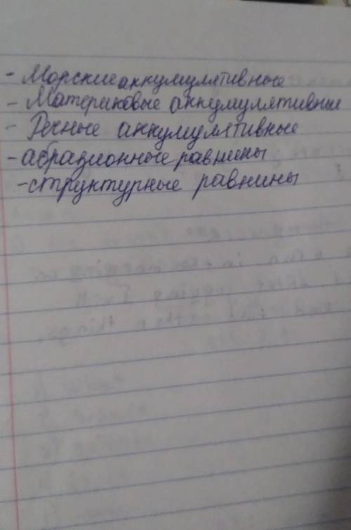 Деление равнин по происхождению (выписать)