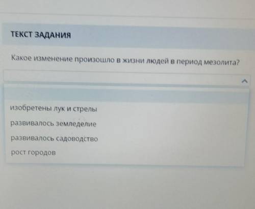 Какое изменение произошло в жизни людей в период мезолита? ​