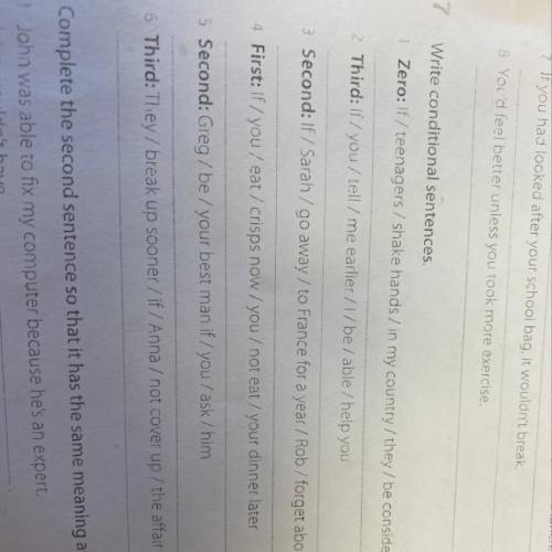 Write conditional sentences