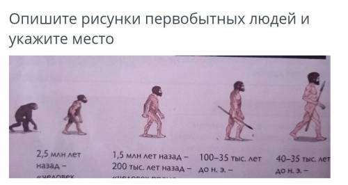 Опишите рисунок первобытных людей и укажите место​