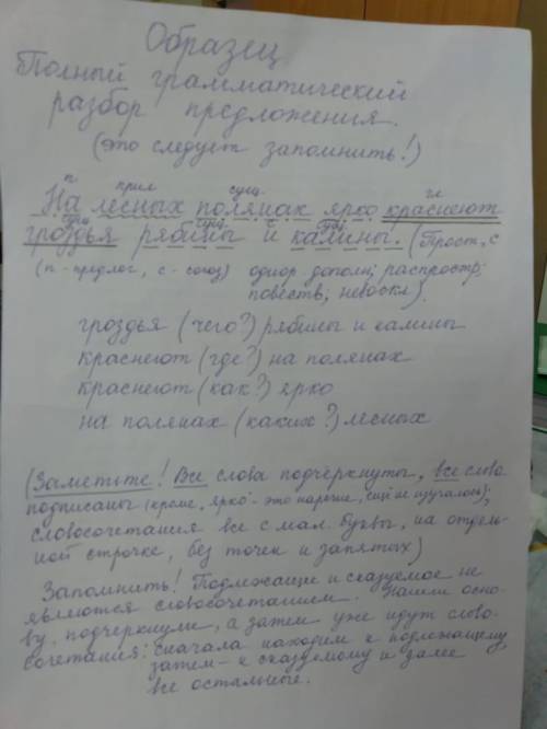 Грамотический разбор предложения. В небе раздалась песня жаворонка.