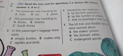 Read the text and for questions 1-5 choose the correct answer A, B, C 1 The passenger was travelling