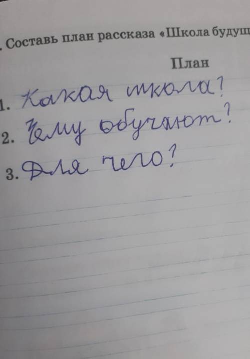 Составь план рассказа Школа будущего​
