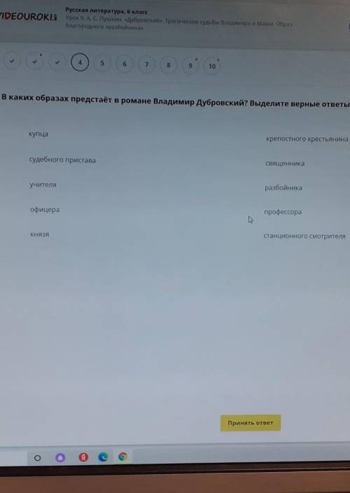 В каких образах предстает в романе Владимир Дубровский?​