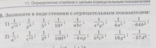 Запишите в виде степени с отрицательным показателем:​