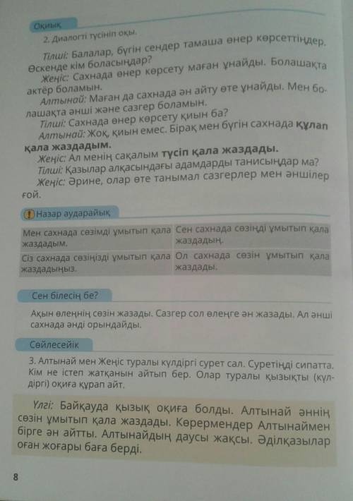 2-тапсырма. Диалогті түсініп оқы​