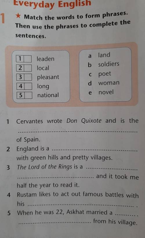 Match the words to form phrases. Then use phrases to the complete the sentences please please please