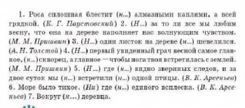259. Спишите предложения, раскройте скобки. Устно прокомментируйте написание частиц не и ни со слова