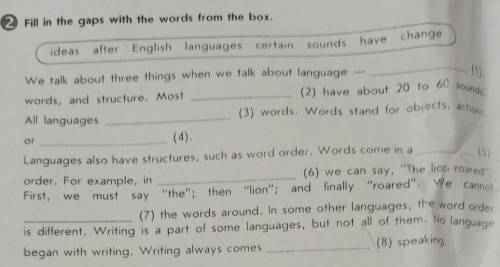 Fill in the gaps with the words from the box​