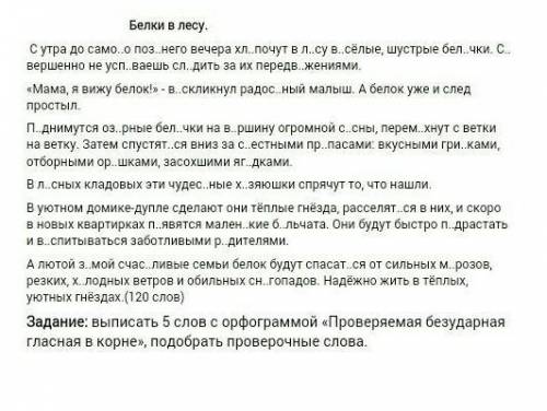 выписать пять слов с орфограммой проверяемая безударная гласная в корне подобрать проверочные слова