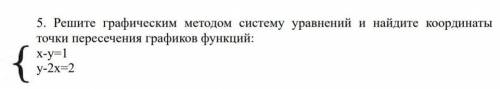 Решите графическим методом систему уравнений и найдите координаты точки пересечения графиков функций