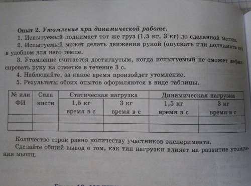 с лабораторной работай изучение процесса утомления мышц при статической и динамической работе