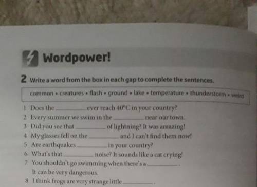 Write a word from the box in each gap to complete the sentences