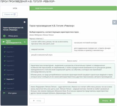 Герои произведения Н.В. Гоголя «Ревизор»
