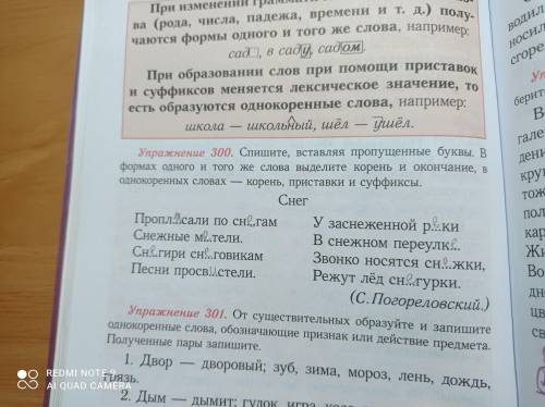 В формах одного и того же слова выделите корень и окончание, в однокоренных формах-корень приставки