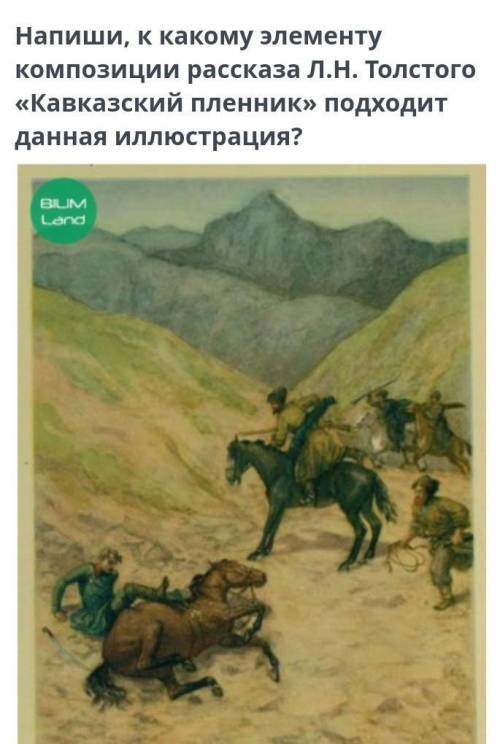Анализ эпизодов произведения Л.Н. Толстого «Кавказский пленник» Напиши, к какому элементу композиции