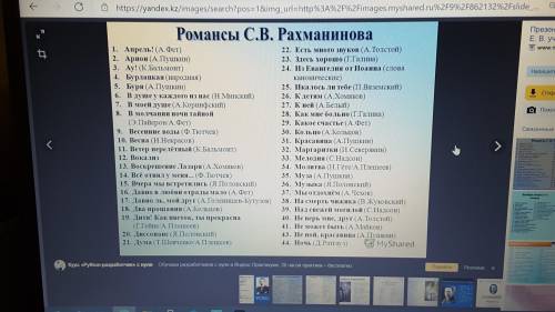 Как называются романсы С Рахманиноваю