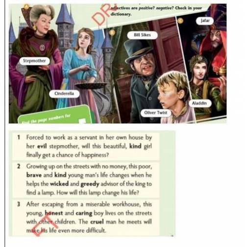Match the descriptions to the pictures. Which of the characters in the pictures are heroes/heroines