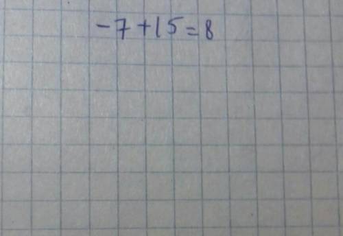 Виконайте додавання -7+15=