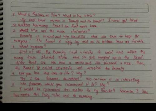 Writing Task 2Write a review of a book or film that you have read or seen.Напишите рецензию на книгу