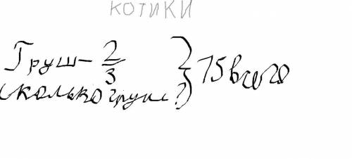 В вазе находится 15 фруктов ,две трети из них — груши.Сколько груш в вообще?