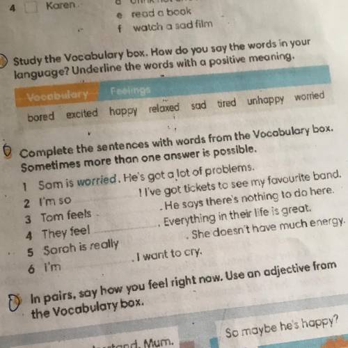 Complete the sentences with words from the Vocabulary box. Sometimes more than one answer is possibl