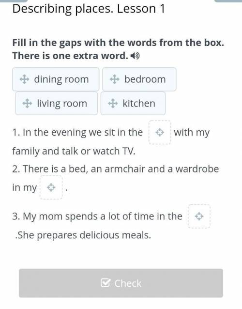 Describing places. Lesson 1. Fill in the gaps with the words from the box. There is one extra word​