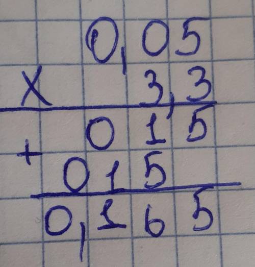 Выполни умножение:3,3.0,05 =​