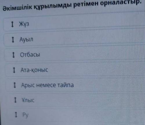 история Казахстана акымшылык курылым ретымен орналастыр​