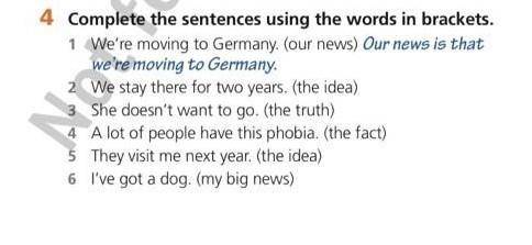Complete the sentences using the words in brackets ​