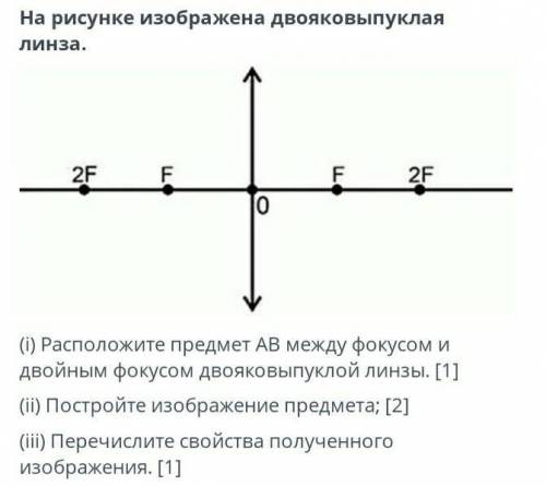 На рисунке изображена двоявыпуклая линза​