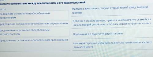 сопоставьте предложения и их характеристики ◖⚆ᴥ⚆◗​
