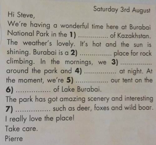 Fill in:wildlife, popular, north, hike, setting up, camp, shore. :(​