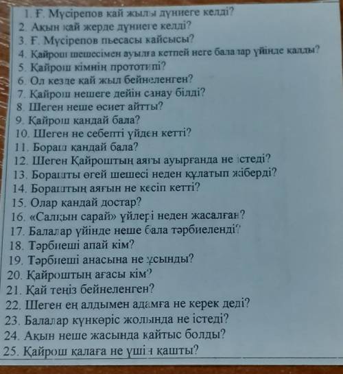 Солдат из казахстана роман ответить на вопросы​