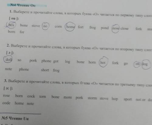 Обведите в кружок нужные слова ​